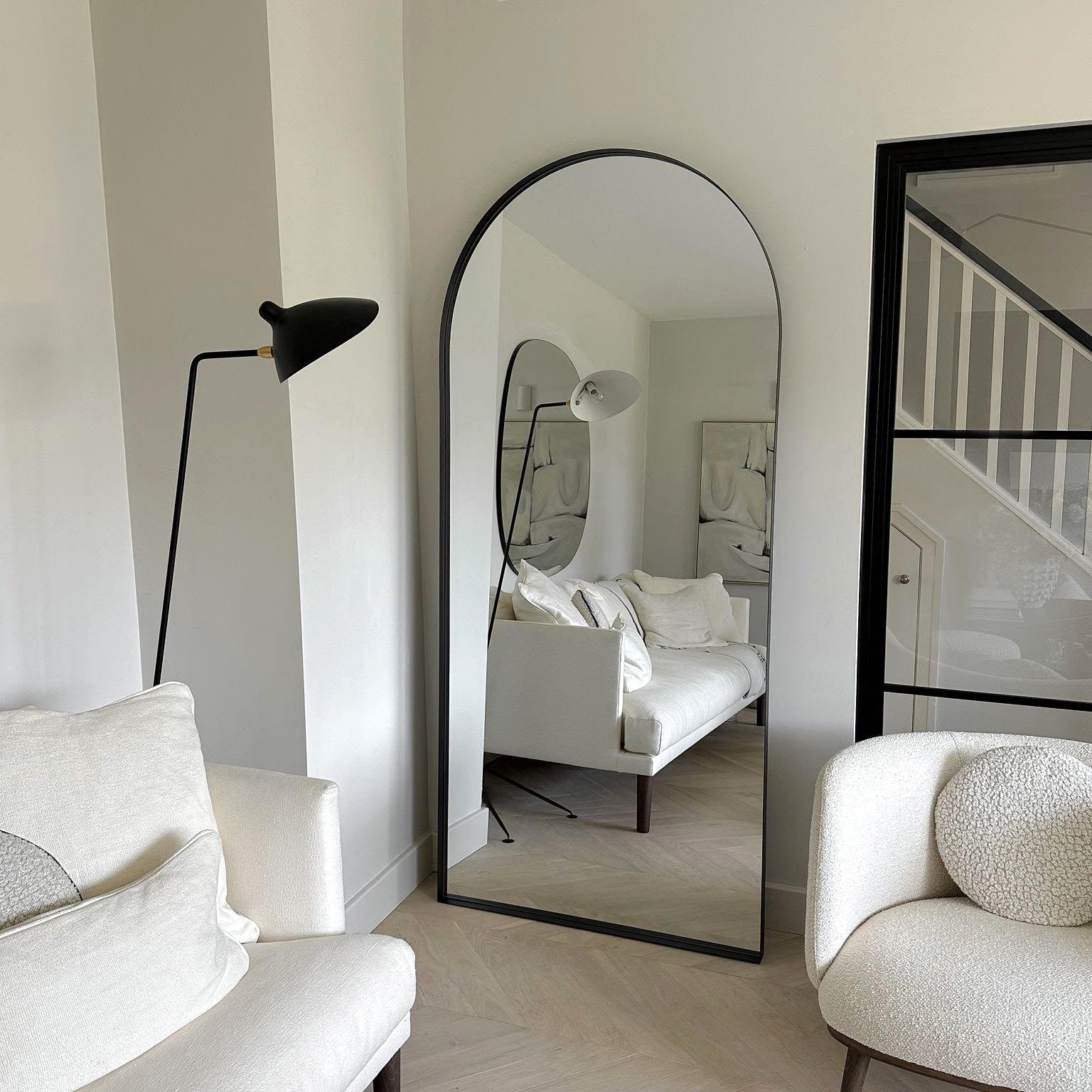Arcus - Full Length Arched Black Extra Large Metal Mirror 200cm x 90cm - Image 7