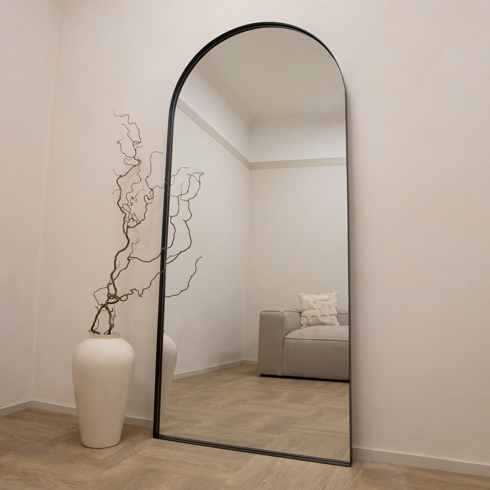 Arcus - Full Length Arched Black Extra Large Metal Mirror 200cm x 90cm - Image 4