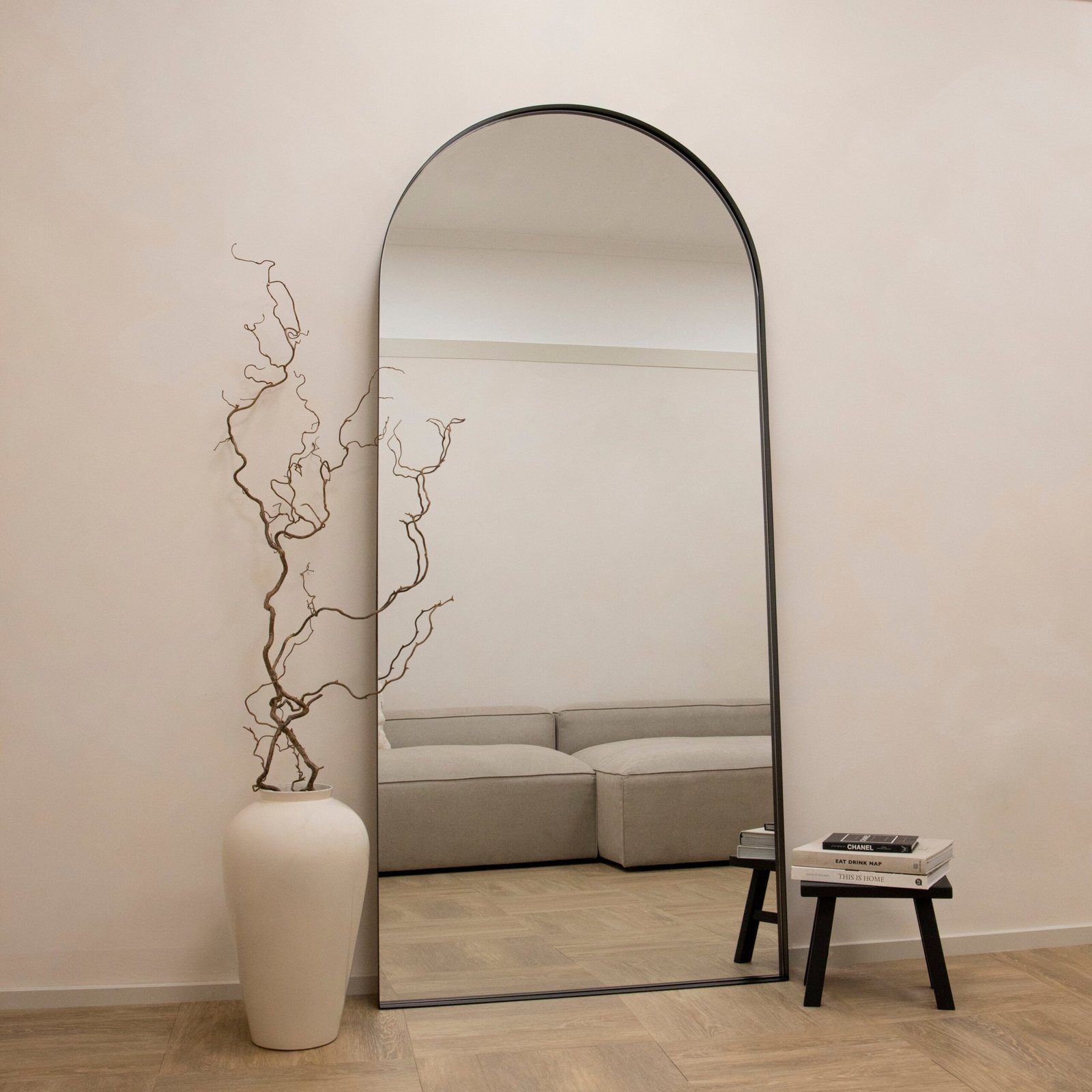 Arcus - Full Length Arched Black Extra Large Metal Mirror 200cm x 90cm - Image 2