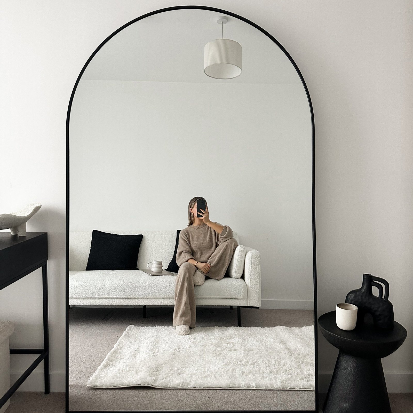 Liberty - Black Full Length Arched Metal Mirror 180cm x 110cm - Image 4