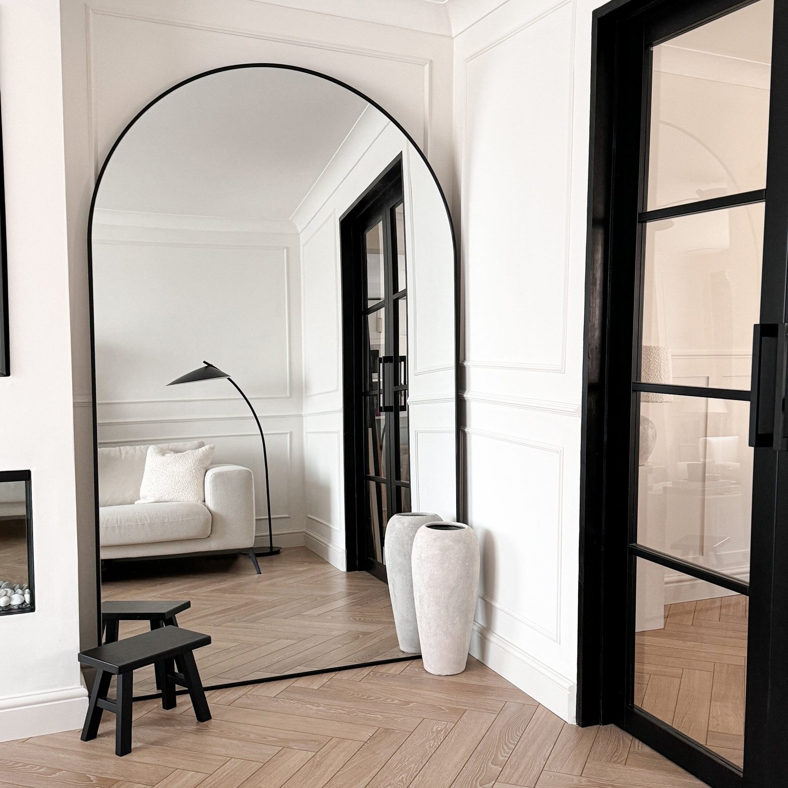 Liberty - Black Full Length Arched Metal Mirror 200cm x 120cm - Image 3