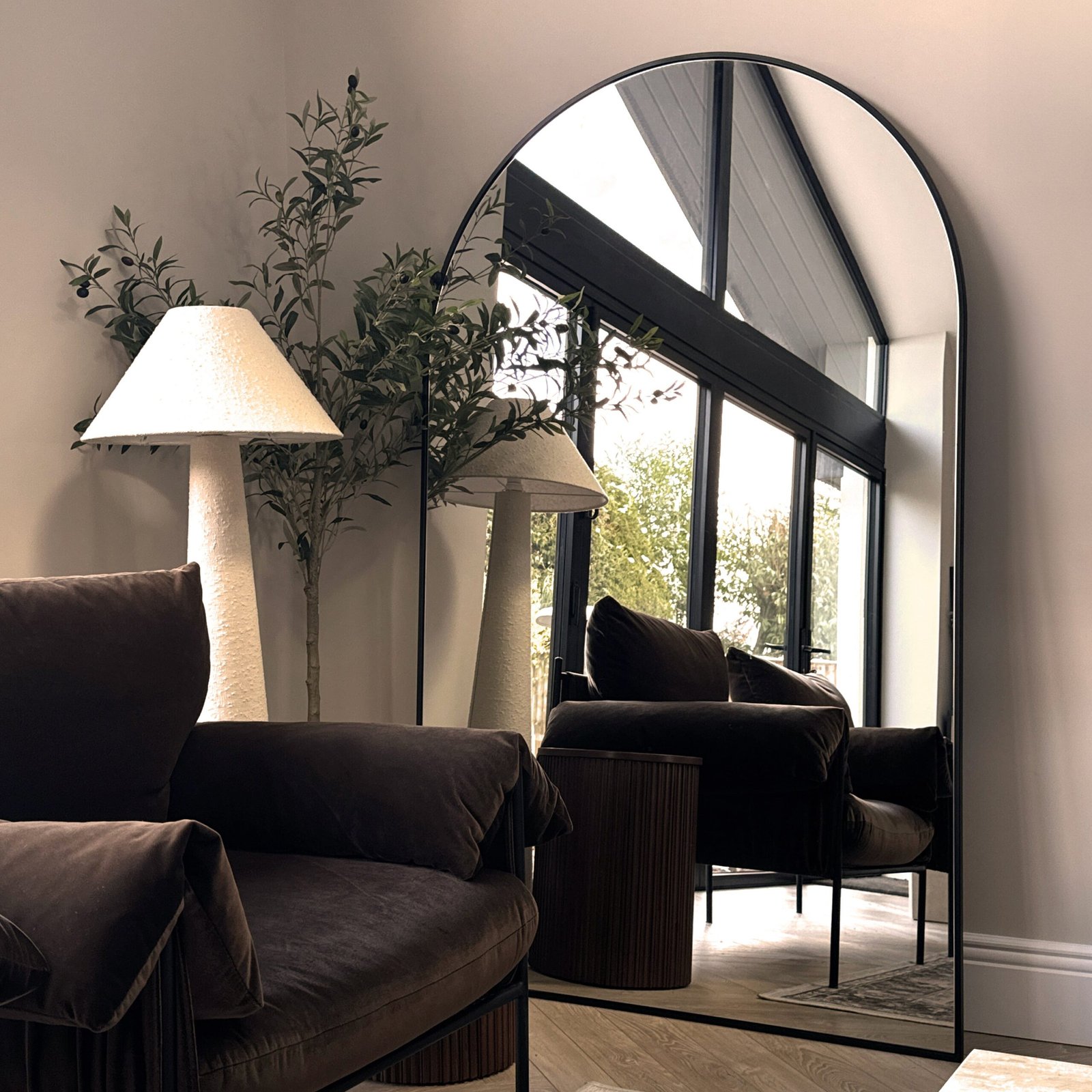 Liberty - Black Full Length Arched Metal Mirror 180cm x 110cm - Image 2