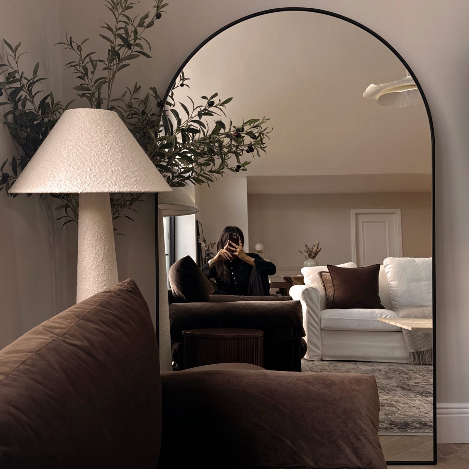 Liberty - Black Full Length Arched Metal Mirror 180cm x 110cm - Image 3