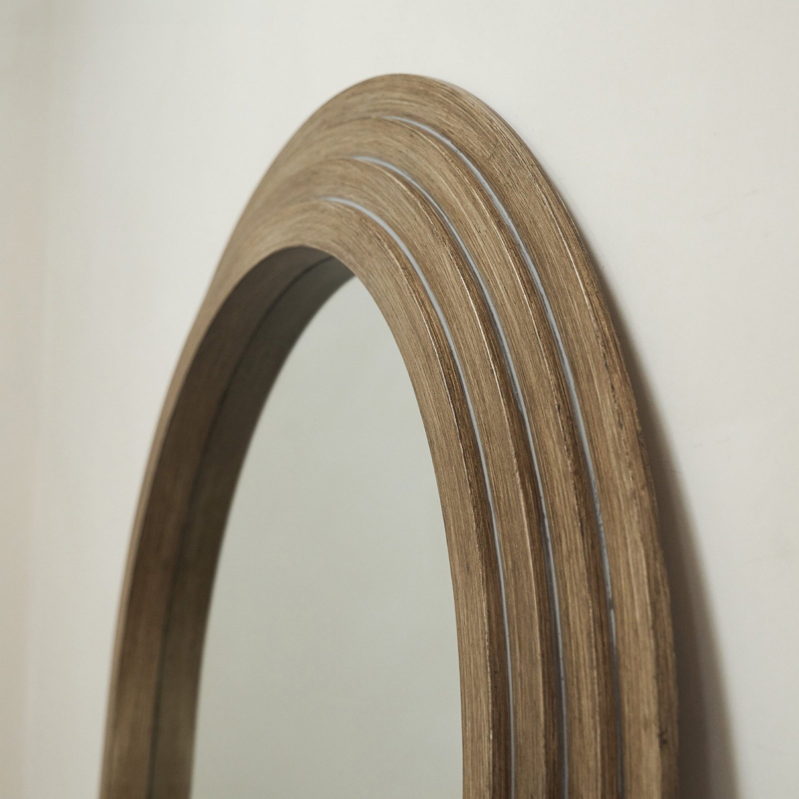 Luciana - Washed Wood Arched Overmantle Mirror 120cm x 100cm - Image 2