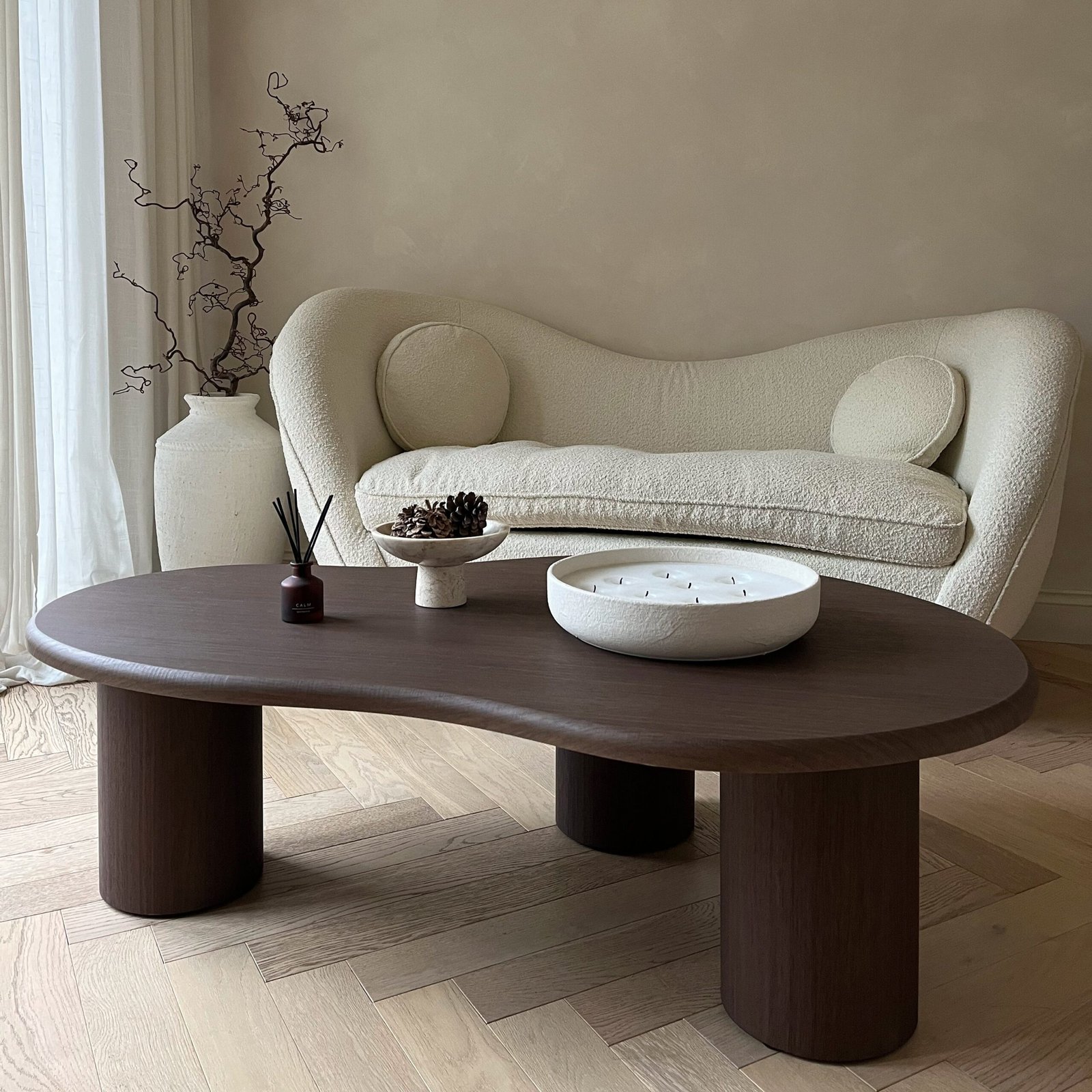 Savanna - Large Dark Wood Irregular Wooden Coffee Table - Image 4