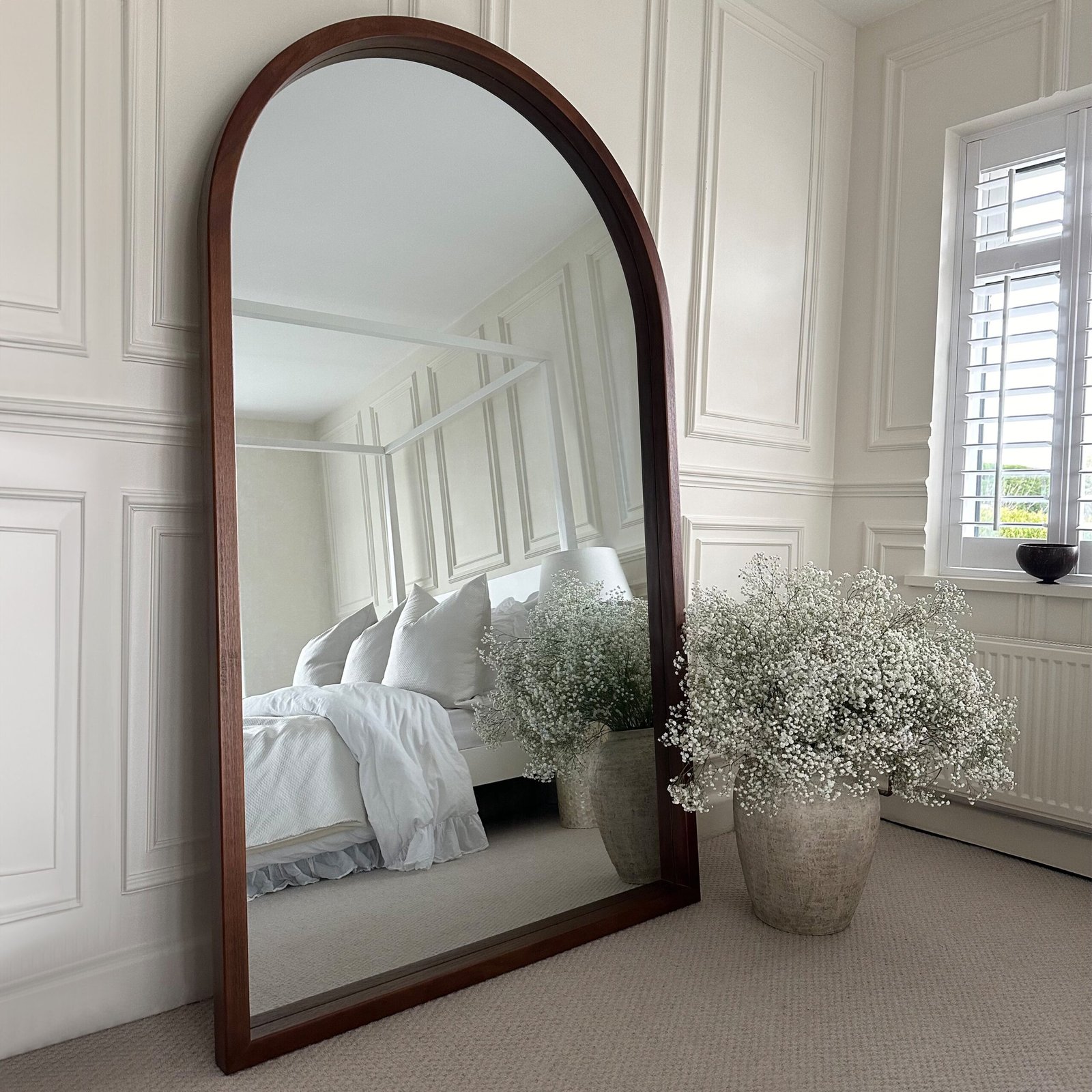 Tamara - Full Length Extra Large Arched Walnut Mirror 190cm x 110cm - Image 2