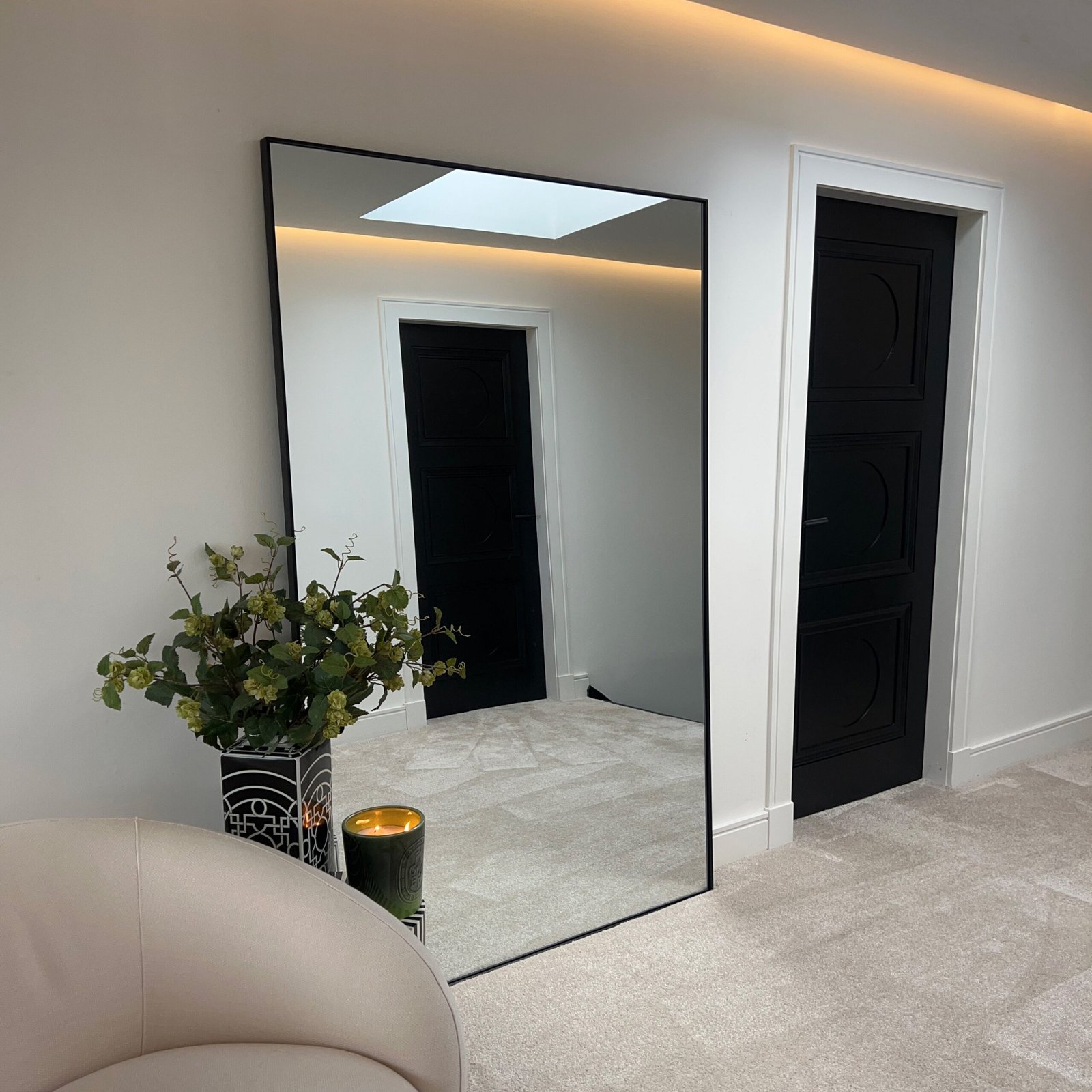 Theo - Full Length Black Extra Large Metal Mirror 190cm x 120cm - Image 8