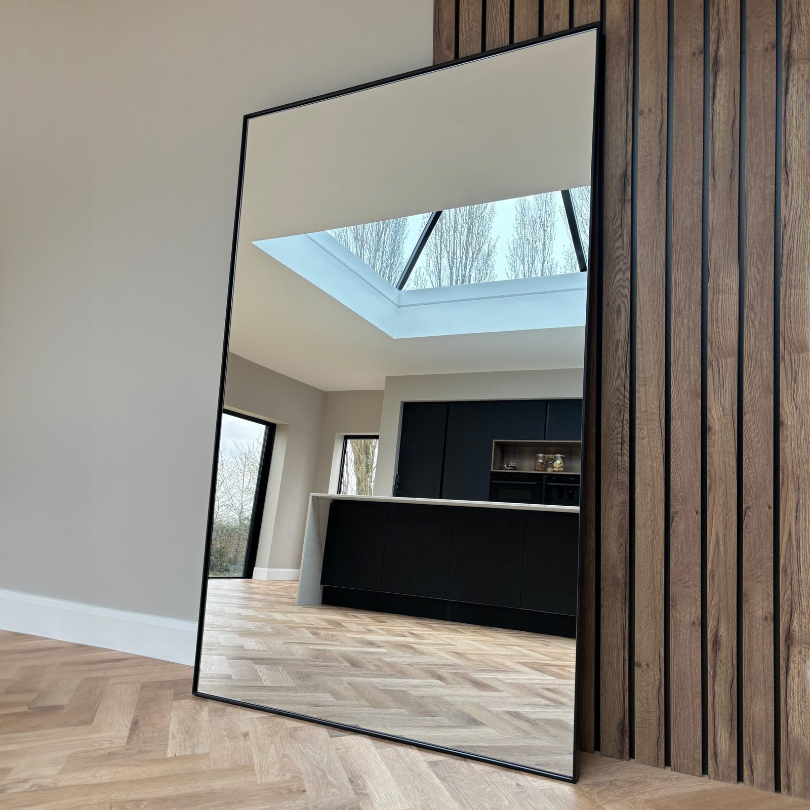 Theo - Full Length Black Extra Large Metal Mirror 190cm x 120cm - Image 2